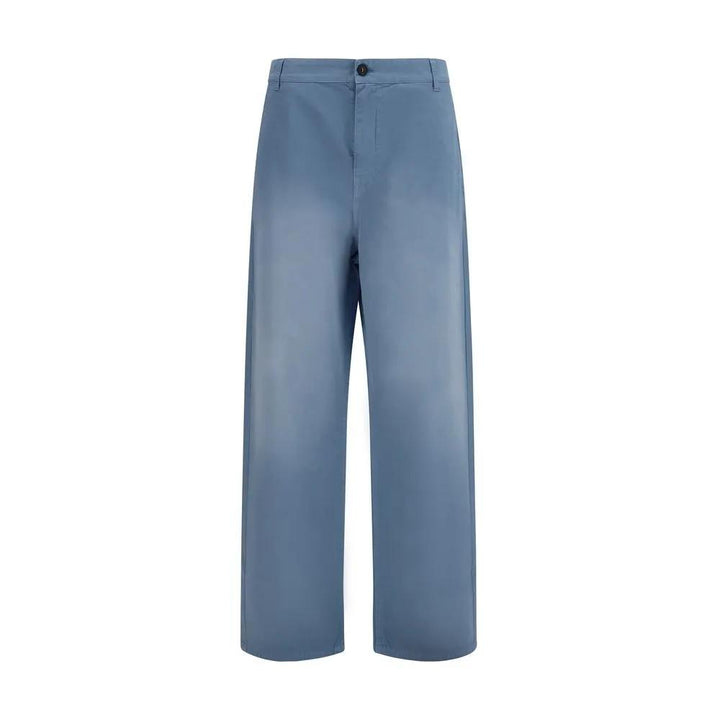Miu Miu Blue Cotton Casual Pants