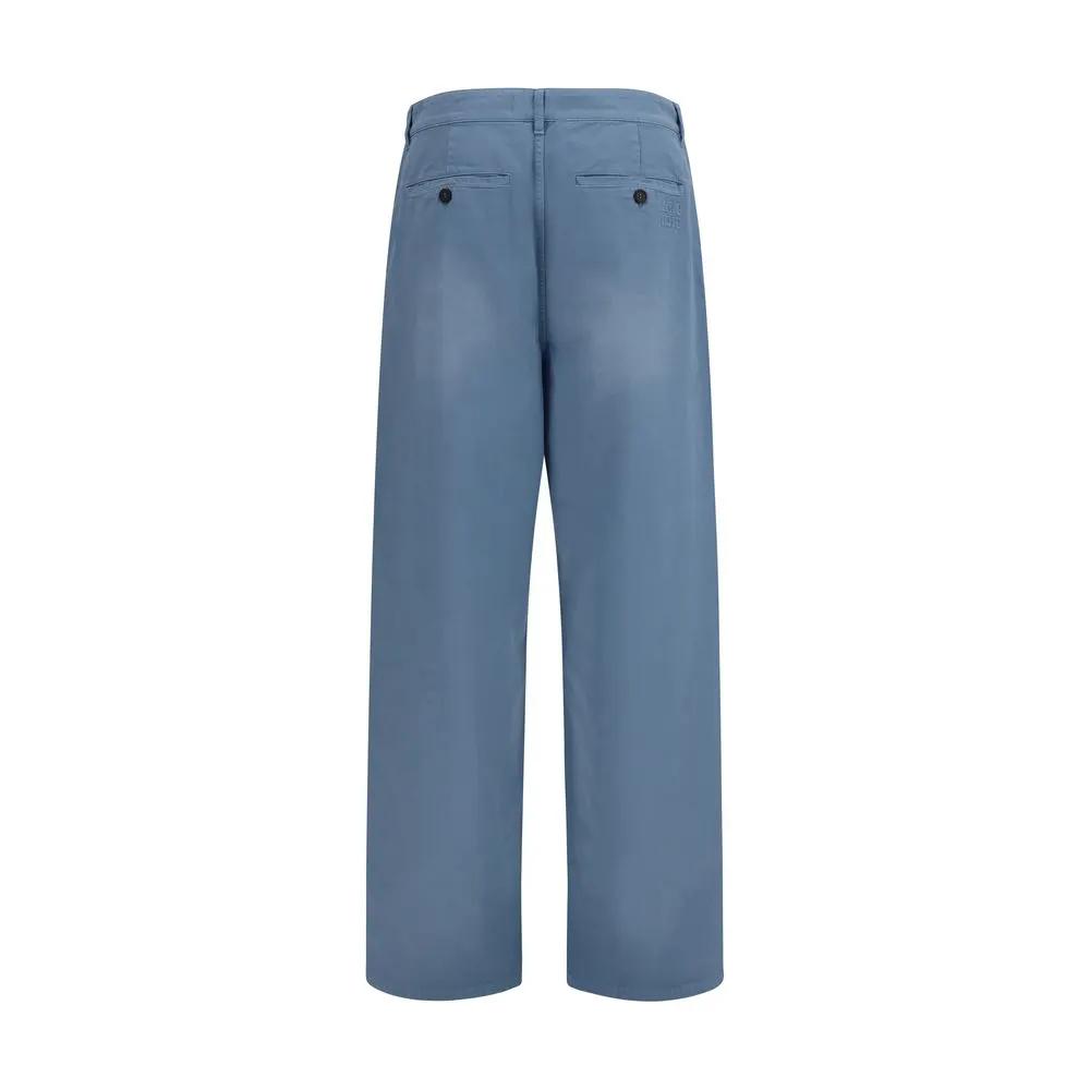 Miu Miu Blue Cotton Casual Pants