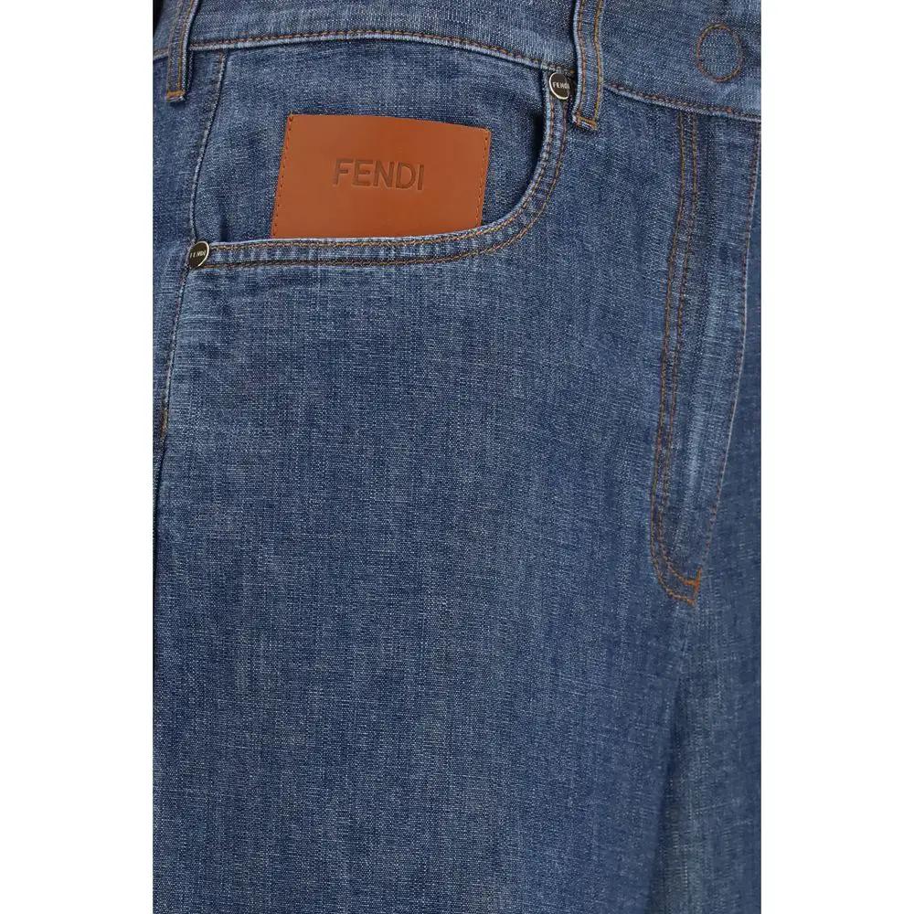 Fendi Blue Cotton Jeans Denim