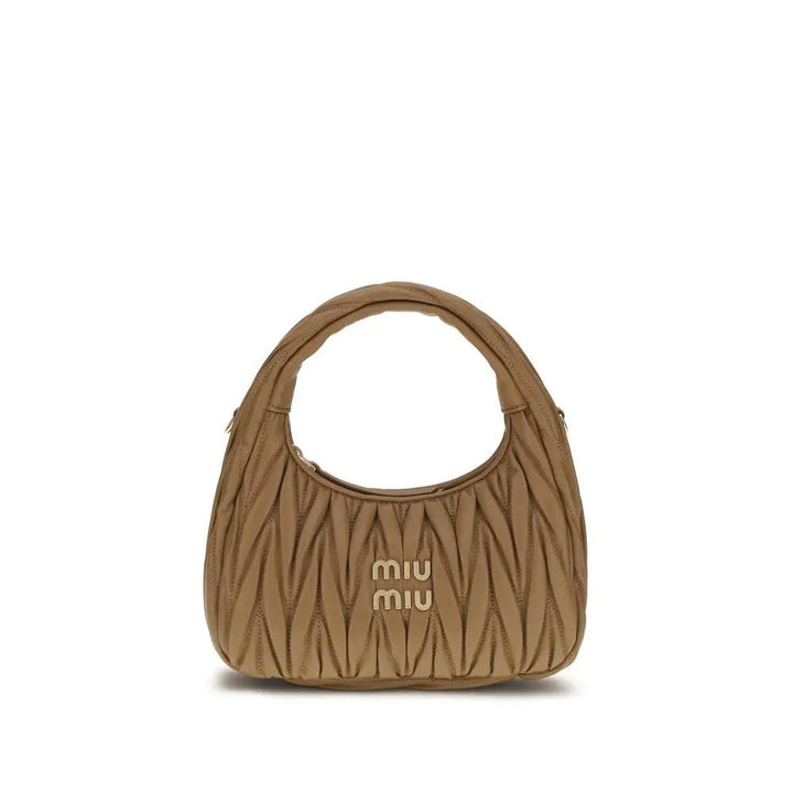 Miu Miu Beige Calf Leather Bos Taurus Shoulder Bag