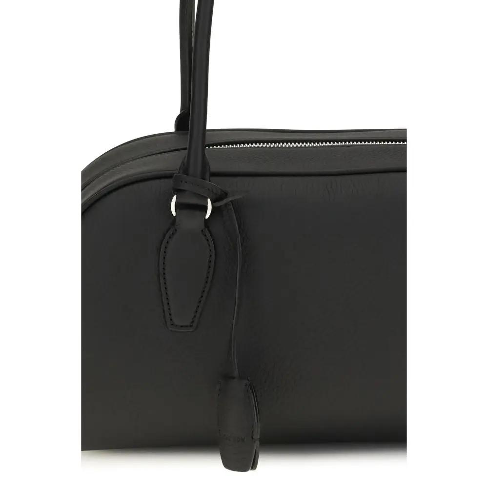 The Row Black Calf Leather Bos Taurus Shoulder Bag