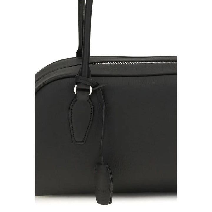 The Row Black Calf Leather Bos Taurus Shoulder Bag