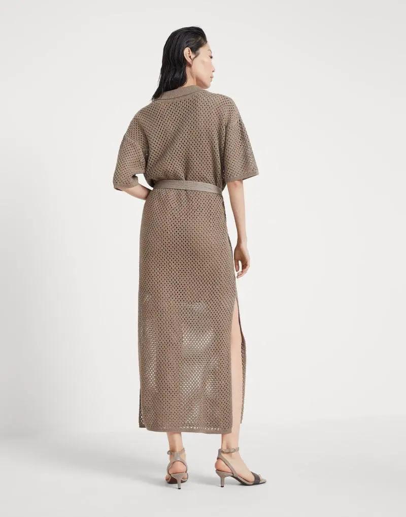 Brunello Cucinelli Brown Cotton Casual Dress