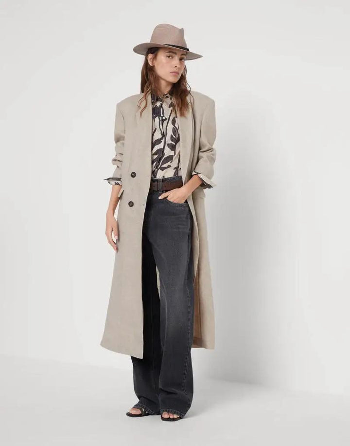 Brunello Cucinelli Bicolor Cotton Pattern Shirt