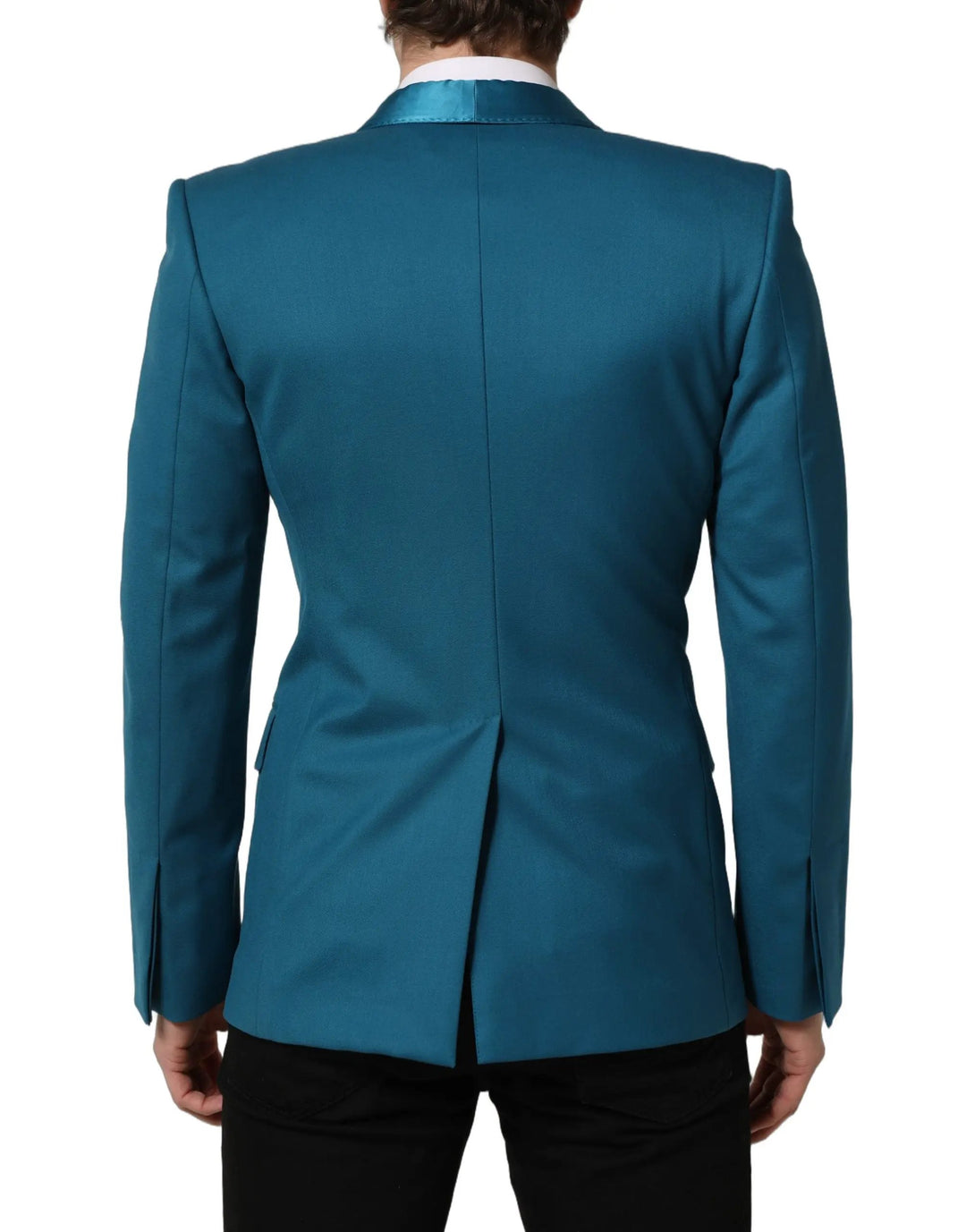 Dolce &amp; Gabbana Sample Sale | Dolce &amp; Gabbana Teal Wool Double Breasted Formal Coat Blazer - | Designer outlet