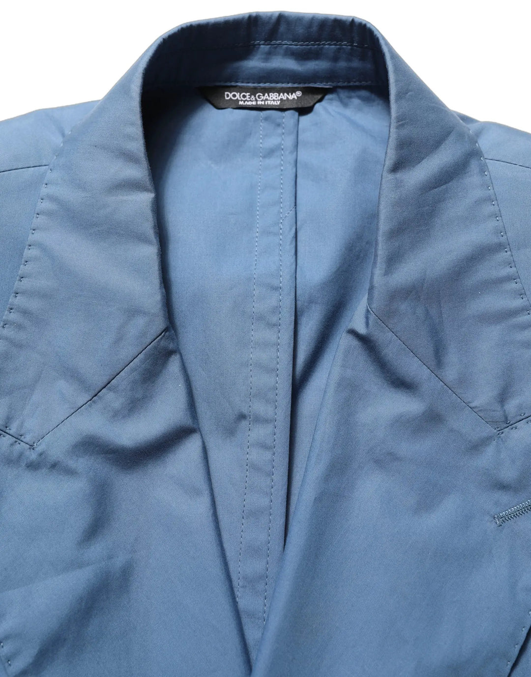 Dolce &amp; Gabbana Sample Sale | Dolce &amp; Gabbana Blue Cotton Double Breasted Men Coat Blazer - | Designer outlet