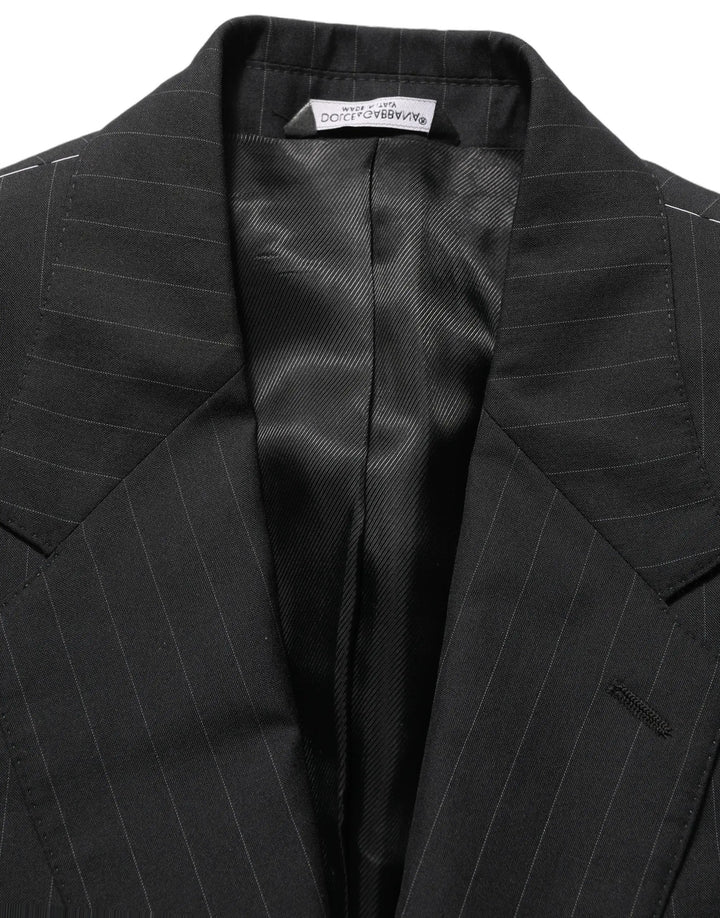 Dolce &amp; Gabbana Sample Sale | Dolce &amp; Gabbana Black Stripes Wool Single Breasted Blazer - | Designer outlet