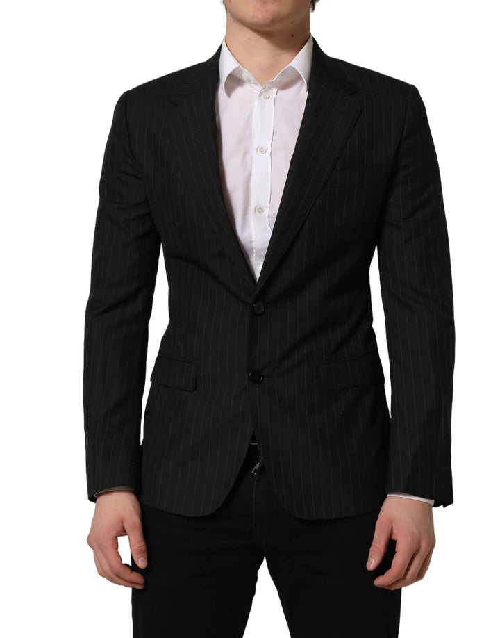 Dolce &amp; Gabbana Sample Sale | Dolce &amp; Gabbana Black Stripes Wool Single Breasted Blazer - | Designer outlet