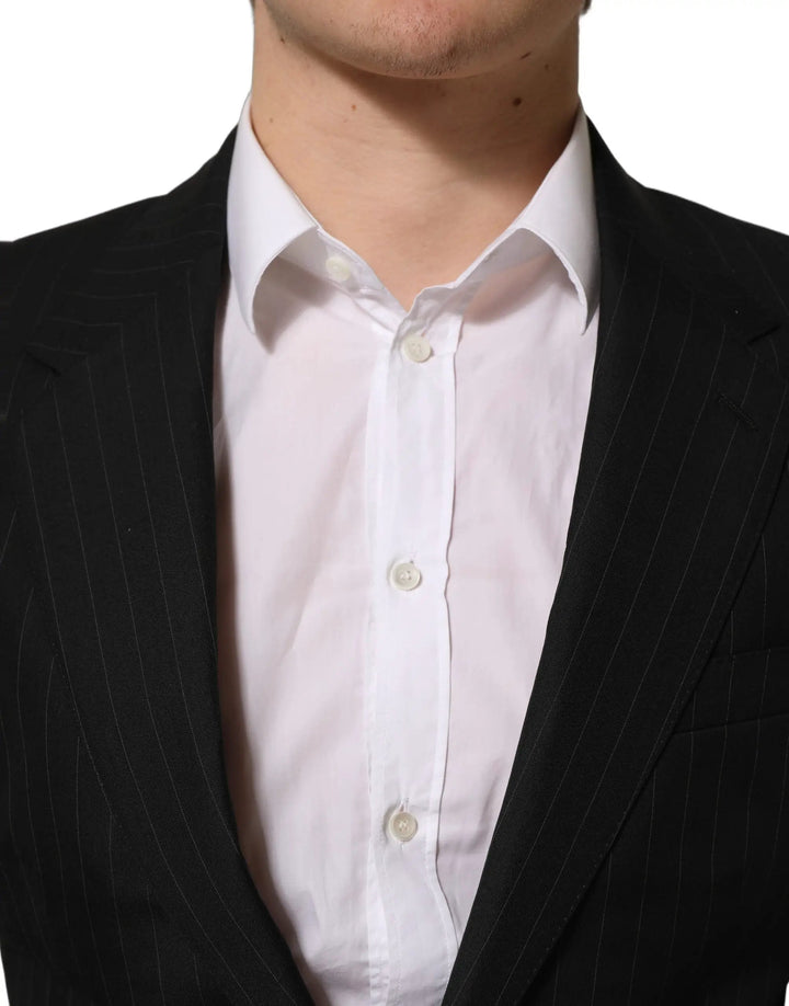 Dolce &amp; Gabbana Sample Sale | Dolce &amp; Gabbana Black Stripes Wool Single Breasted Blazer - | Designer outlet