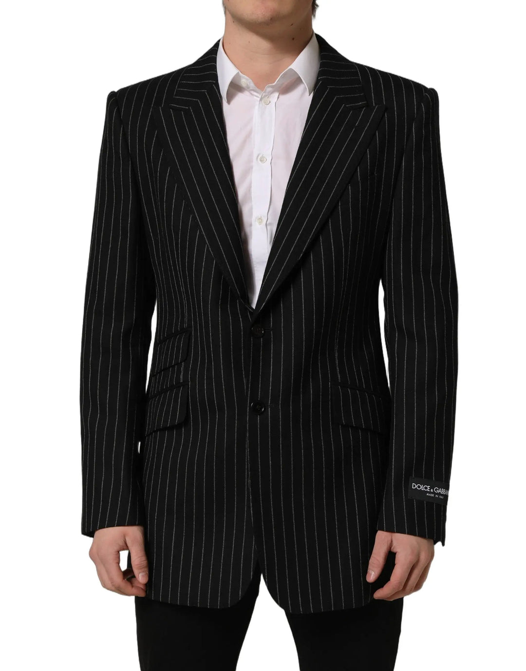 Dolce &amp; Gabbana Sample Sale | Dolce &amp; Gabbana Black Stripes Wool Single Breasted Blazer - | Designer outlet