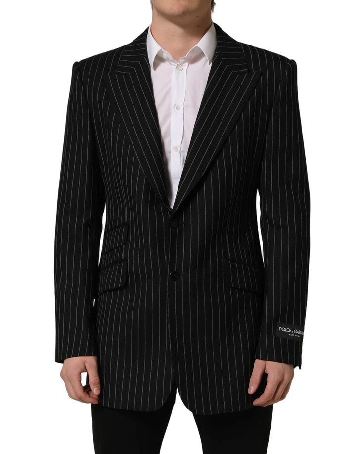 Dolce &amp; Gabbana Sample Sale | Dolce &amp; Gabbana Black Stripes Wool Single Breasted Blazer - | Designer outlet