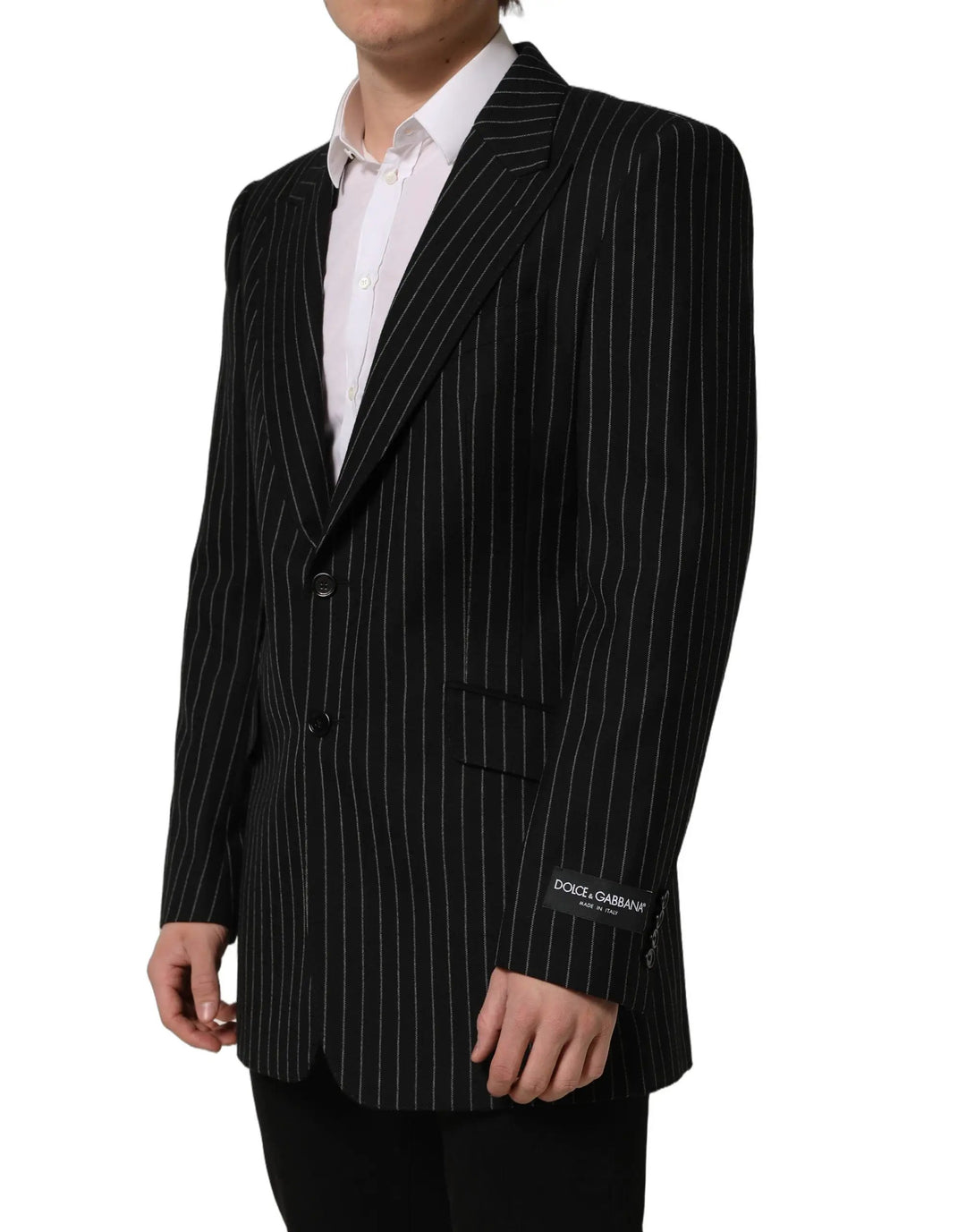 Dolce &amp; Gabbana Sample Sale | Dolce &amp; Gabbana Black Stripes Wool Single Breasted Blazer - | Designer outlet