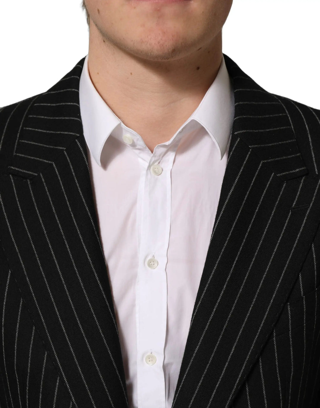 Dolce &amp; Gabbana Sample Sale | Dolce &amp; Gabbana Black Stripes Wool Single Breasted Blazer - | Designer outlet