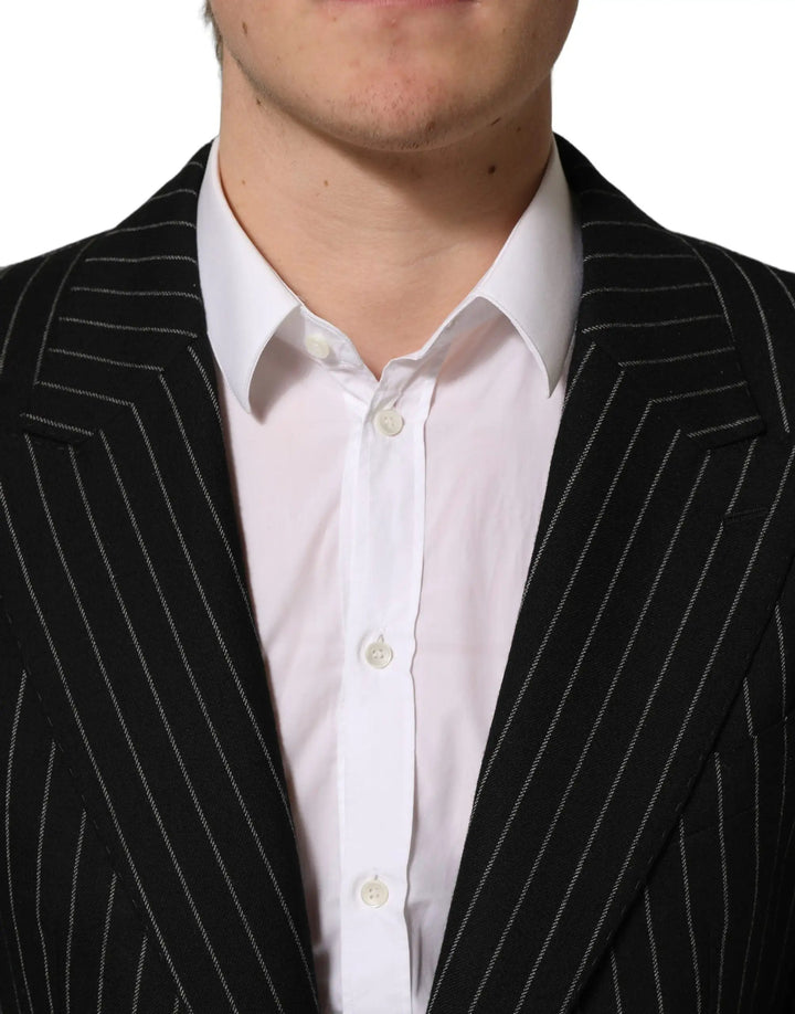 Dolce &amp; Gabbana Sample Sale | Dolce &amp; Gabbana Black Stripes Wool Single Breasted Blazer - | Designer outlet