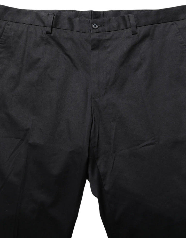 Dolce &amp; Gabbana Sample Sale | Dolce &amp; Gabbana Black Cotton Tapered Leg Dress Trouser Pants - | Designer outlet
