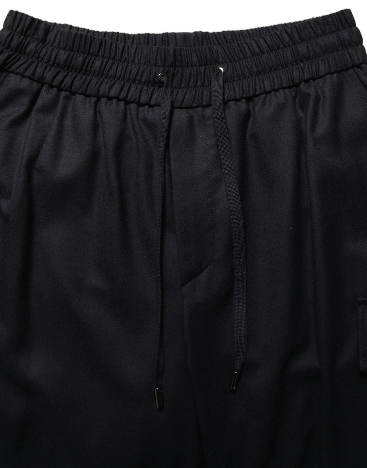 Dolce &amp; Gabbana Sample Sale | Dolce &amp; Gabbana Black Mid Waist Cargo Jogger Sweatpants Pants - | Designer outlet