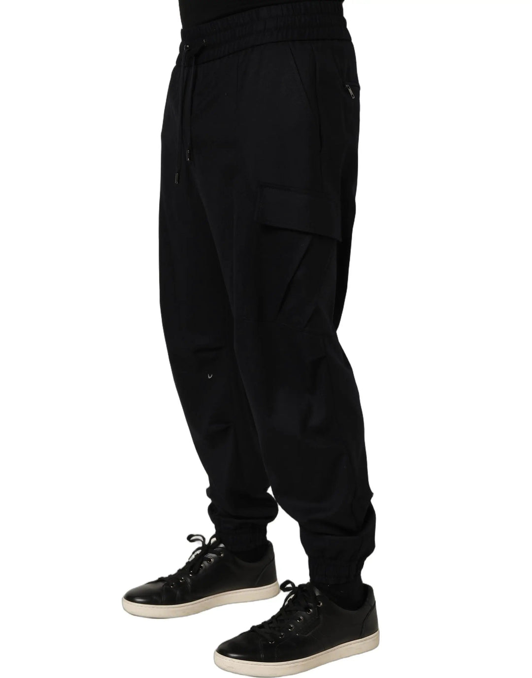 Dolce &amp; Gabbana Sample Sale | Dolce &amp; Gabbana Black Mid Waist Cargo Jogger Sweatpants Pants - | Designer outlet