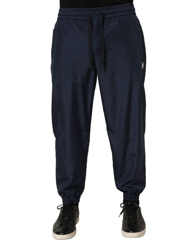 Dolce &amp; Gabbana Dark Blue Polyester Jogger Sweatpants Pants