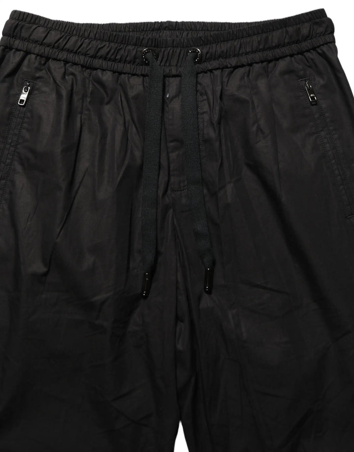 Dolce &amp; Gabbana Sample Sale | Dolce &amp; Gabbana Black Cotton Mid Waist Jogger Sweatpants Pants - | Designer outlet