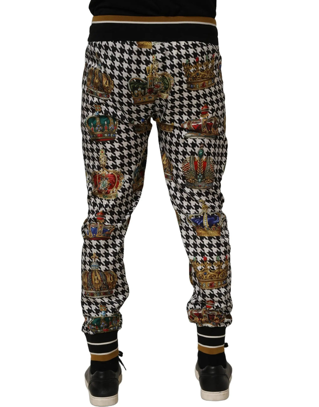 Dolce &amp; Gabbana Sample Sale | Dolce &amp; Gabbana Multicolor Houndstooth Crown Men Sweatpants Pants - | Designer outlet