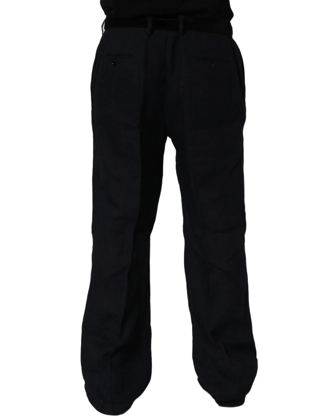 Dolce &amp; Gabbana Sample Sale | Dolce &amp; Gabbana Black Linen Straight Leg Dress Trouser Pants - | Designer outlet