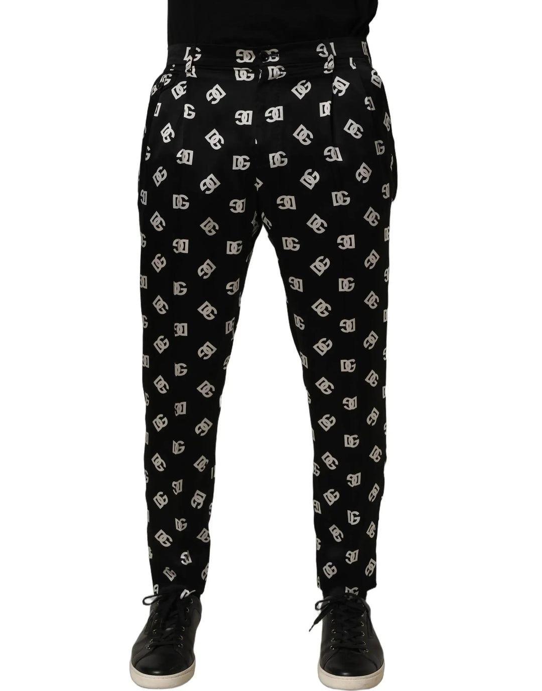 Dolce &amp; Gabbana Sample Sale | Dolce &amp; Gabbana Black Silk Skinny Leg Dress Men Trouser Pants - | Designer outlet