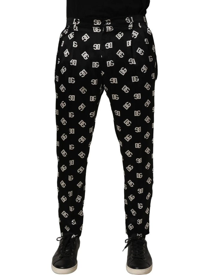 Dolce &amp; Gabbana Sample Sale | Dolce &amp; Gabbana Black Silk Skinny Leg Dress Men Trouser Pants - | Designer outlet