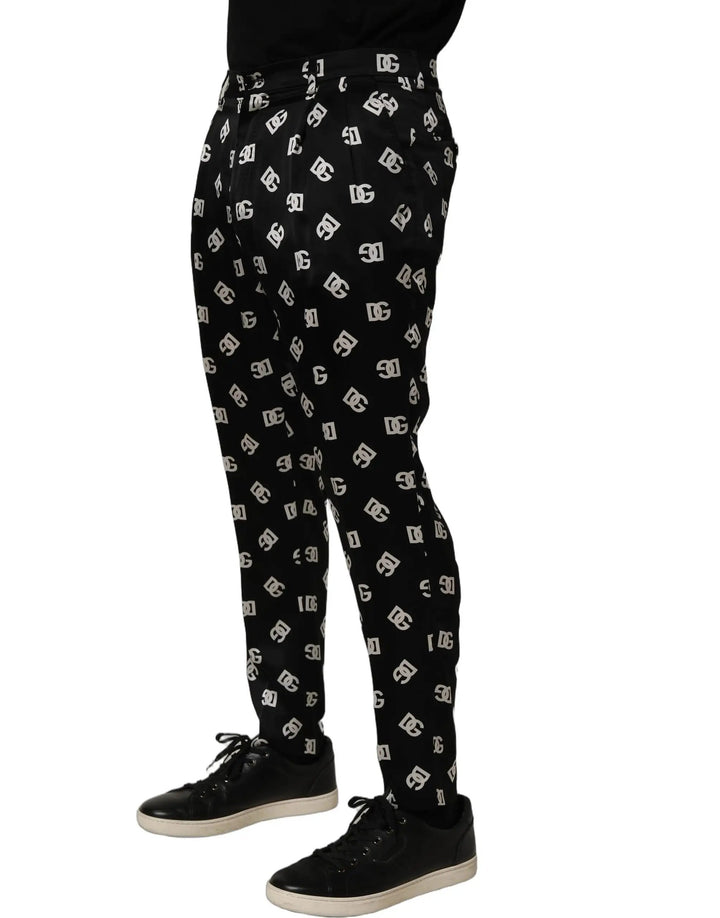 Dolce &amp; Gabbana Sample Sale | Dolce &amp; Gabbana Black Silk Skinny Leg Dress Men Trouser Pants - | Designer outlet
