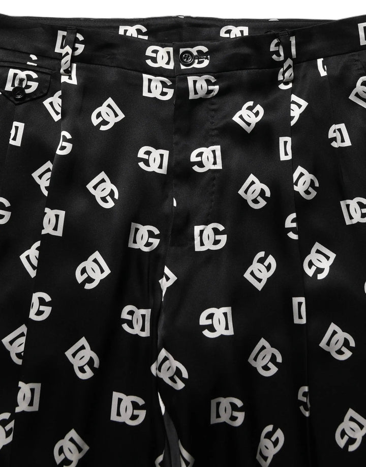 Dolce &amp; Gabbana Sample Sale | Dolce &amp; Gabbana Black Silk Skinny Leg Dress Men Trouser Pants - | Designer outlet