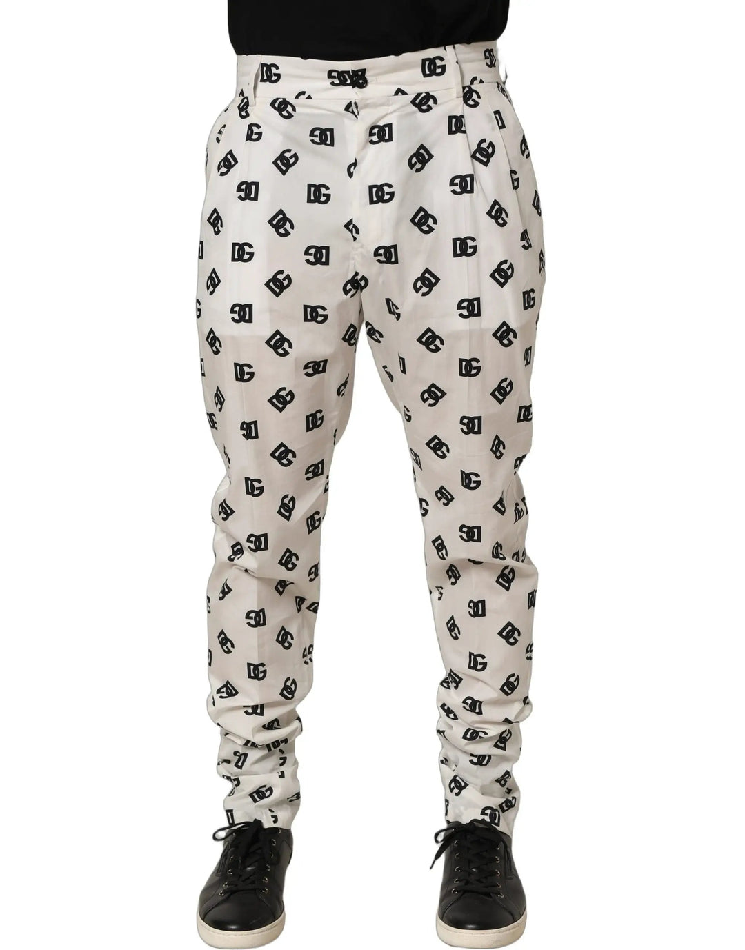 Dolce &amp; Gabbana Sample Sale | Dolce &amp; Gabbana White Logo Skinny Leg Dress Men Trouser Pants - | Designer outlet