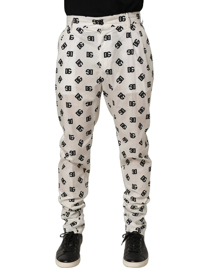 Dolce &amp; Gabbana Sample Sale | Dolce &amp; Gabbana White Logo Skinny Leg Dress Men Trouser Pants - | Designer outlet
