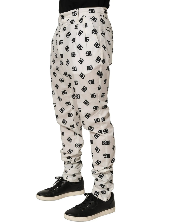 Dolce &amp; Gabbana Sample Sale | Dolce &amp; Gabbana White Logo Skinny Leg Dress Men Trouser Pants - | Designer outlet