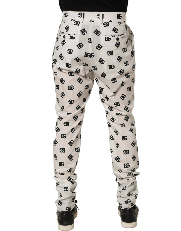 Dolce &amp; Gabbana Sample Sale | Dolce &amp; Gabbana White Logo Skinny Leg Dress Men Trouser Pants - | Designer outlet