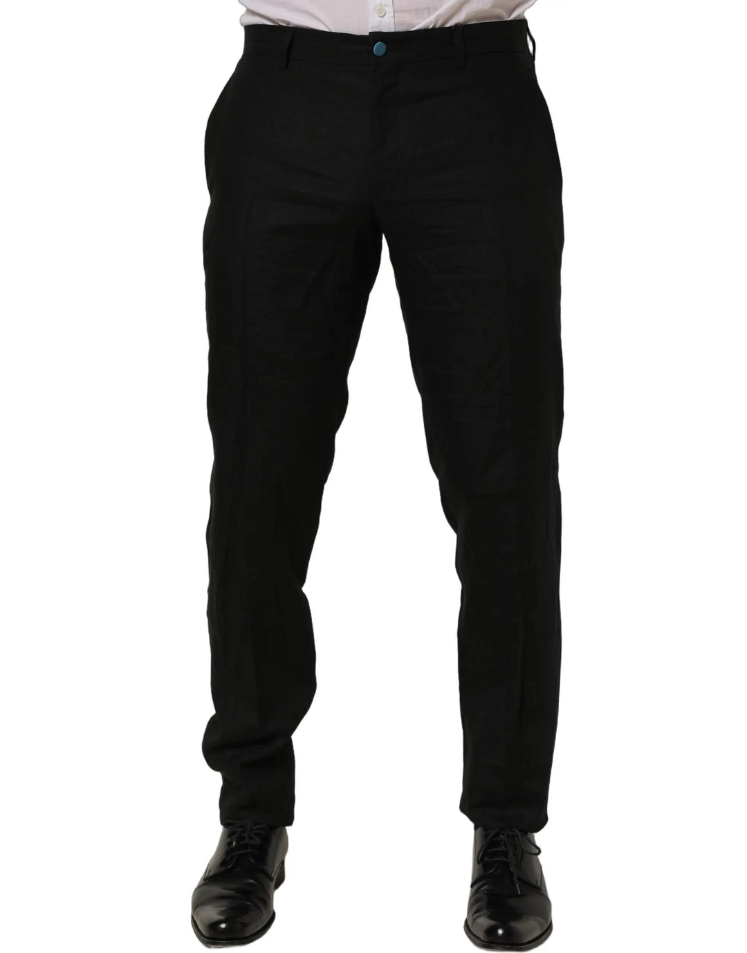 Dolce &amp; Gabbana Sample Sale | Dolce &amp; Gabbana Black Linen Skinny Leg Dress Trouser Pants - | Designer outlet