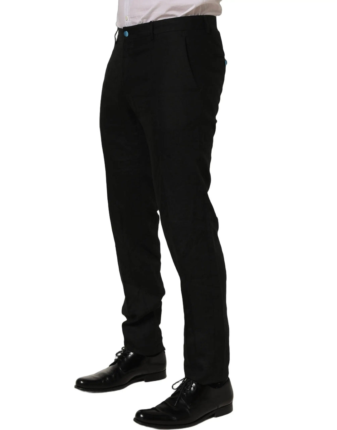 Dolce &amp; Gabbana Sample Sale | Dolce &amp; Gabbana Black Linen Skinny Leg Dress Trouser Pants - | Designer outlet