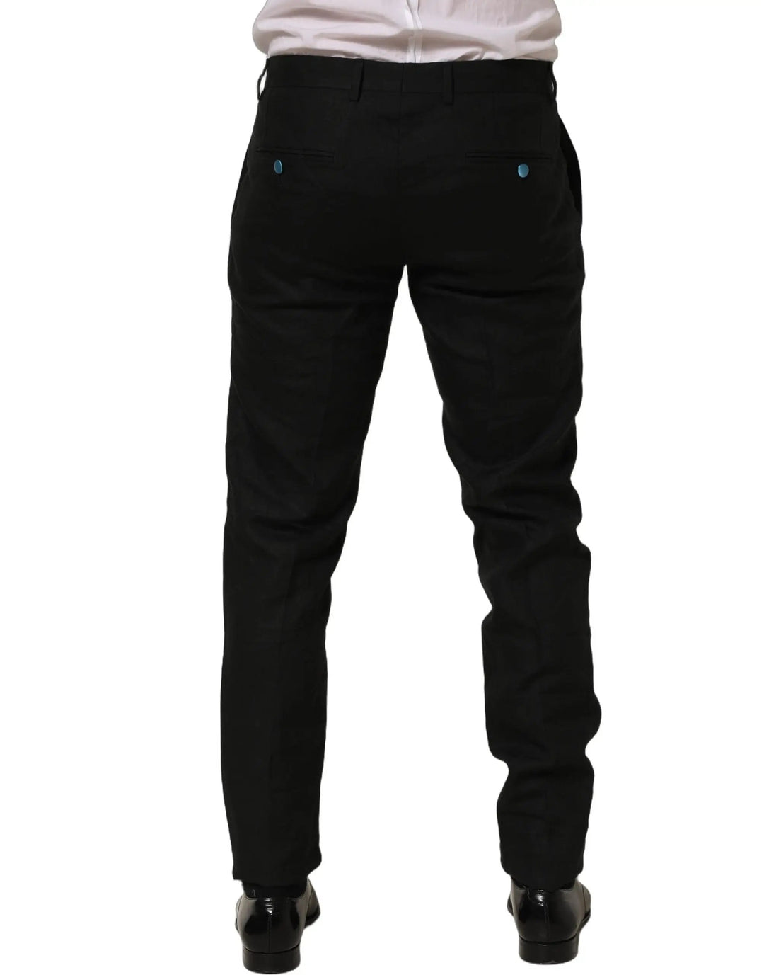 Dolce &amp; Gabbana Sample Sale | Dolce &amp; Gabbana Black Linen Skinny Leg Dress Trouser Pants - | Designer outlet