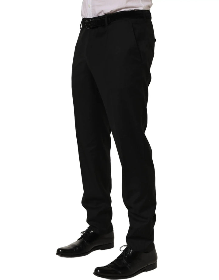 Dolce &amp; Gabbana Sample Sale | Dolce &amp; Gabbana Black Wool Skinny Leg Dress Trouser Pants - | Designer outlet