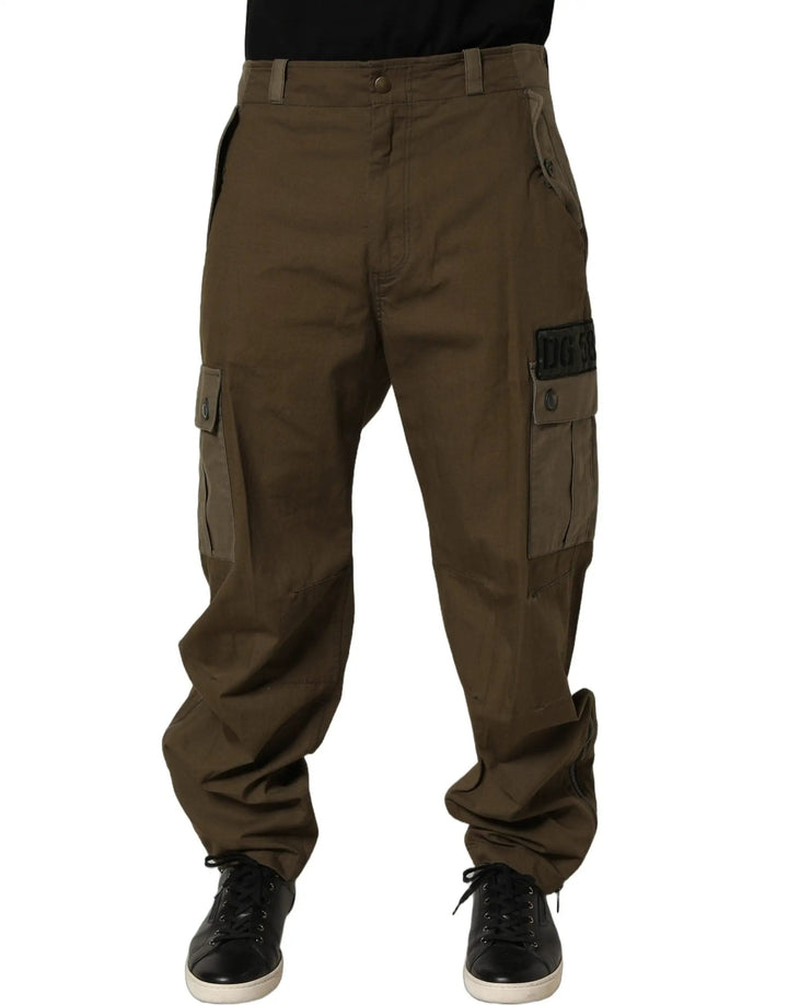 Dolce &amp; Gabbana Sample Sale | Dolce &amp; Gabbana Brown Mid Waist Straight Cargo Trouser Pants - | Designer outlet