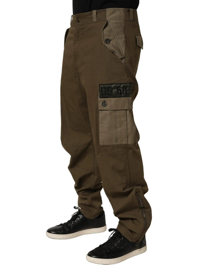 Dolce &amp; Gabbana Sample Sale | Dolce &amp; Gabbana Brown Mid Waist Straight Cargo Trouser Pants - | Designer outlet