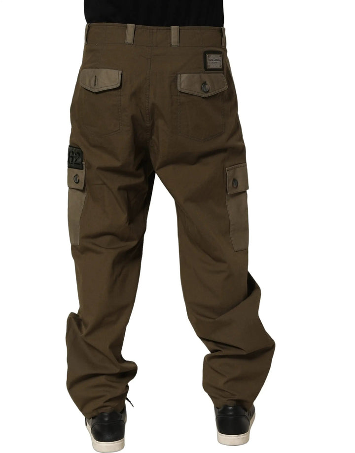 Dolce &amp; Gabbana Sample Sale | Dolce &amp; Gabbana Brown Mid Waist Straight Cargo Trouser Pants - | Designer outlet