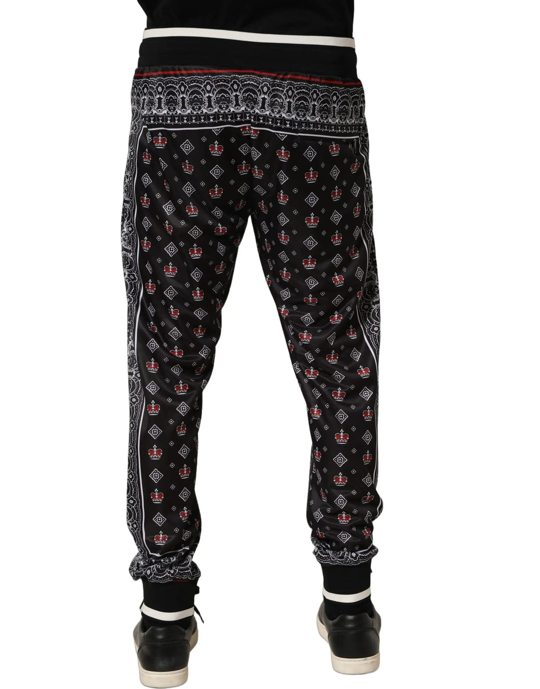 Dolce & Gabbana Sample Sale | Dolce & Gabbana Black Bandana Crown Jogger Men Trouser Pants - | Designer outlet
