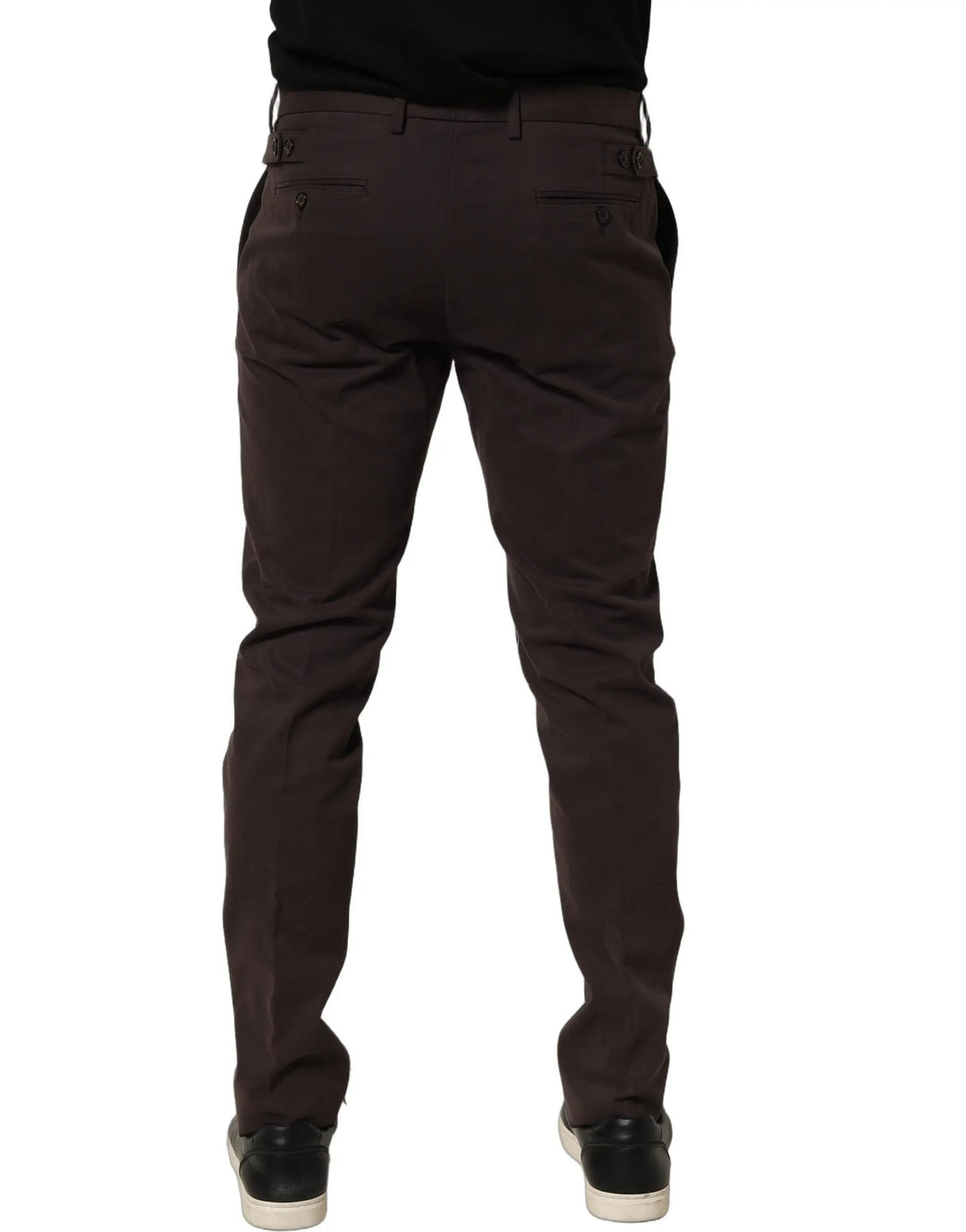 Dolce &amp; Gabbana Sample Sale | Dolce &amp; Gabbana Brown Cotton Skinny Leg Dress Trouser Pants - | Designer outlet