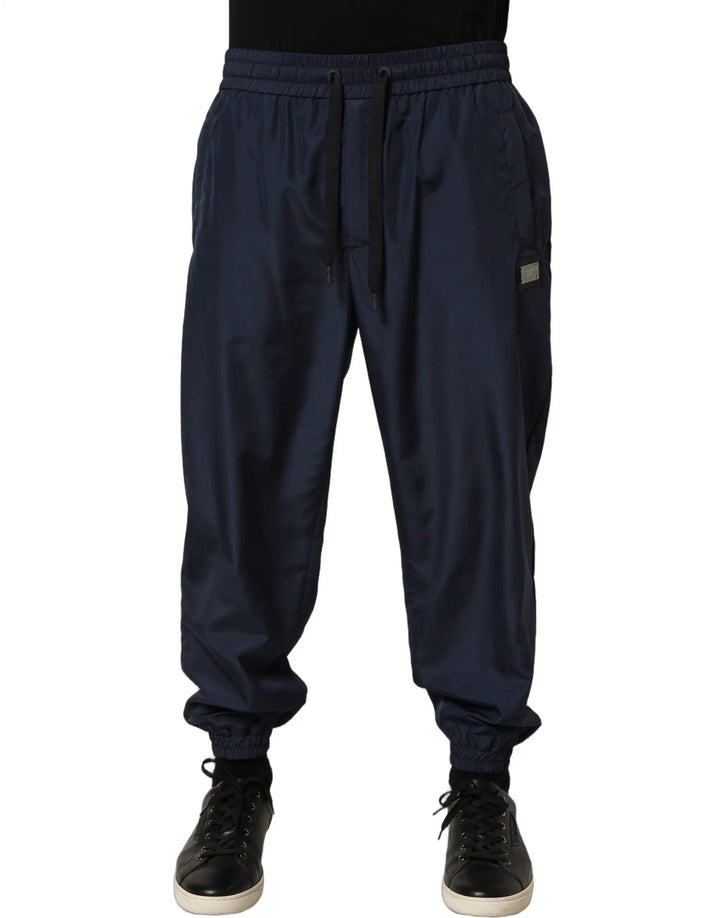 Dolce &amp; Gabbana Sample Sale | Dolce &amp; Gabbana Dark Blue Polyester Jogger Sweatpants Pants - | Designer outlet
