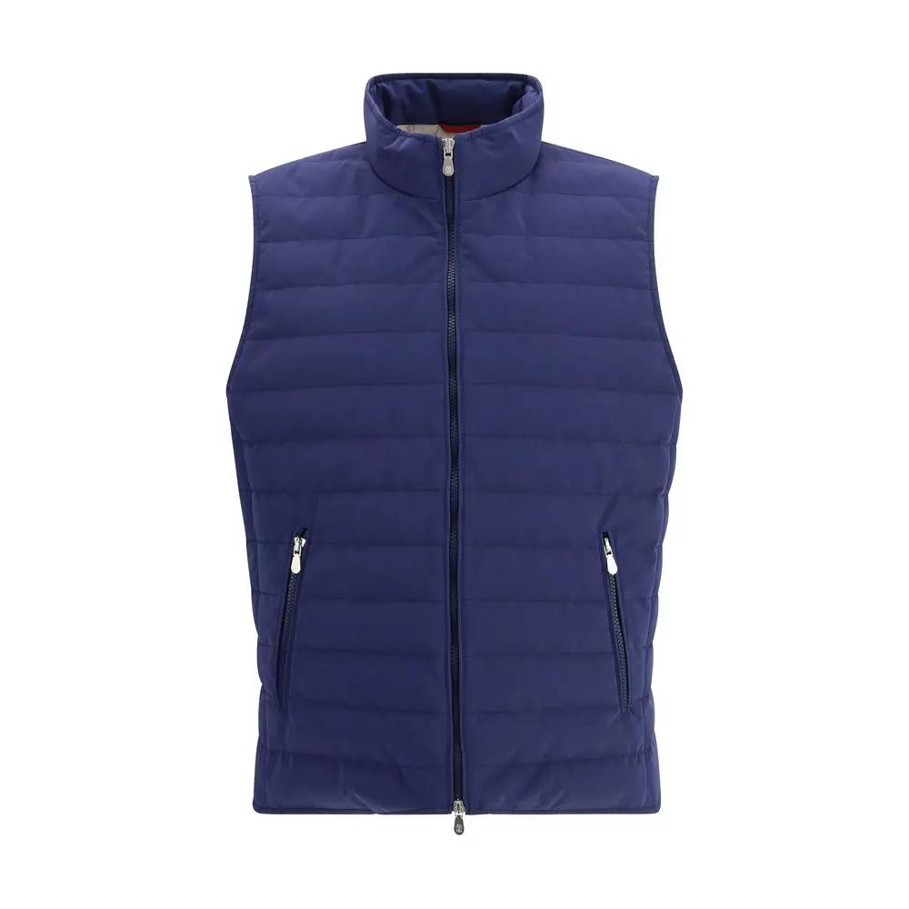 Brunello Cucinelli Blue Polyester Sleeveless Jacket