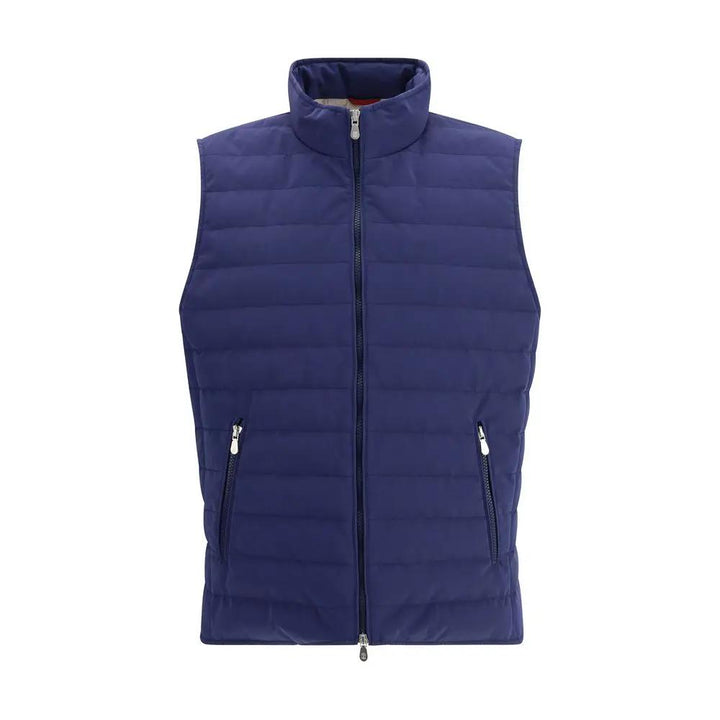 Brunello Cucinelli Blue Polyester Sleeveless Jacket