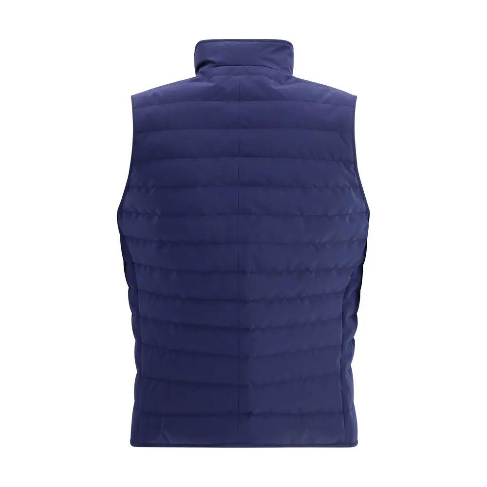Brunello Cucinelli Blue Polyester Sleeveless Jacket