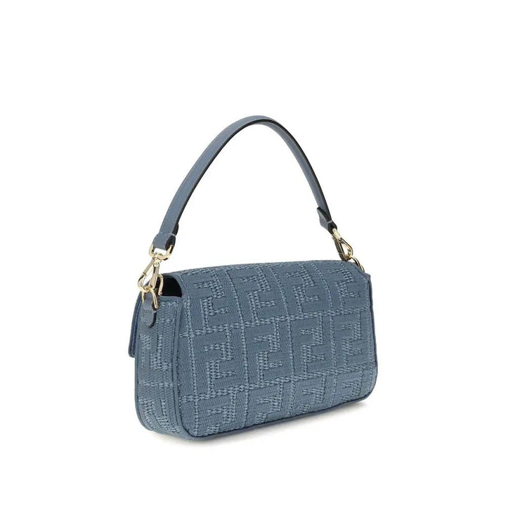 Fendi Blue Raffia Shoulder Bag