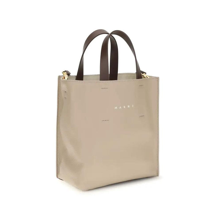 Marni Beige Calf Leather Bos Taurus Shoulder Bag