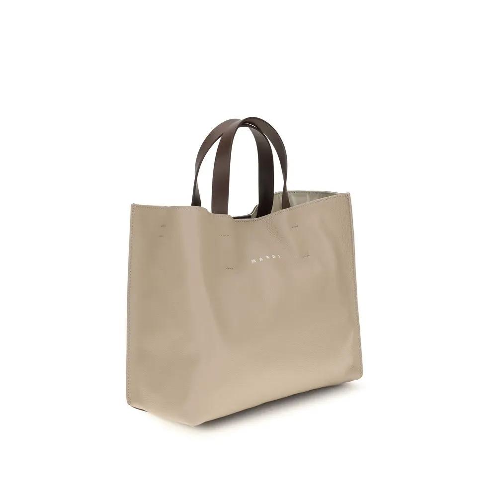 Marni Beige Calf Leather Bos Taurus Shoulder Bag