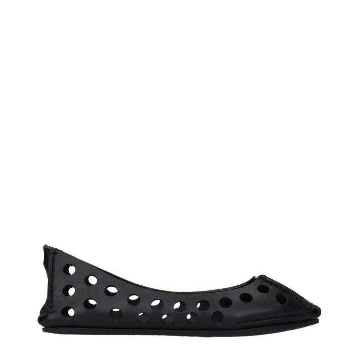 Alaïa Black Leather Ballet Flats